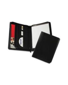 Samsill Regal Letter Pad Folio - 8 1/2in x 11in - Internal Pocket(s) - Leather - Black - 1 Each
