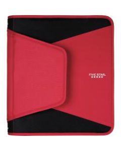 Mead Tech Zipper 3-Ring Binder, 1 1/2in Round Rings, White