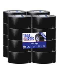 Tape Logic Color Duct Tape, 3in Core, 3in x 180ft, Black, Case Of 16