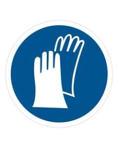 Tape Logic Durable Circle Safety Labels, DSL507, 2in, Wear Safety Gloves, Roll Of 25 Labels