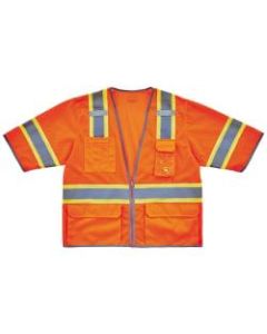 Ergodyne GloWear Safety Vest, 2-Tone Hi-Vis Surveyor 8346Z, Class 3, Large/X-Large, Orange