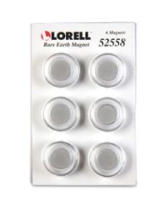 Lorell Round Cap Rare Earth Magnets - 1.2in Diameter - Round - 6 / Pack - Clear