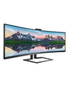 Philips Brilliance P-line 499P9H - LED monitor - curved - 49in (48.8in viewable) - 5120 x 1440 Dual Quad HD @ 60 Hz - VA - 450 cd/m2 - 3000:1 - DisplayHDR 400 - 5 ms - 2xHDMI, DisplayPort, USB-C - speakers - textured black