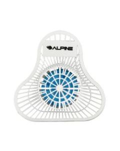 Alpine Anti-Splash Urinal Screens With Non-Para Blocks, Flower Fresh Scent, 6-1/2in, White/Blue, Pack Of 12 Urinal Screens
