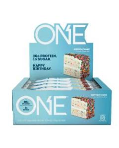 ONE Protein Bars, Birthday Cake, 2.12 Oz, Box Of 12 Bars