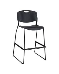Lorell Heavy-Duty Bistro Stack Chairs, Black, Set Of 2