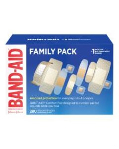 Band-aid Bandages, Adhesive, Assorted, Box Of 280 Bandages