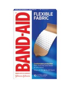 Band-Aid Brand Flexible Fabric Extra-Large Bandages, Box Of 10