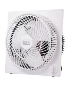 Black & Decker 9 In. Frameless Tabletop Box Fan - 228.6 mm Diameter - 3 Speed - Self-standing - 10.9in Height x 10.9in Width x 4.3in Depth - White