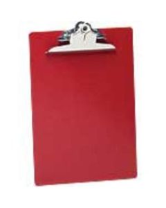 Saunders Plastic Clipboard, 8 1/2in x 12in, Red