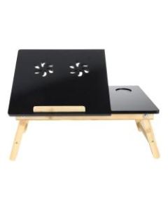 Mind Reader Laptop Coolpad Flip-Top Tray, 8inH x 21-1/4inW x 13-1/2inL, Black