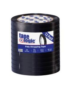 Tape Logic Tensilized Poly Strapping Tape, 3in Core, 0.5in x 60 Yd., Black, Case Of 12