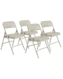 National Public Seating Series 1200 Folding Chairs, Gray, Set Of 4 Chairs