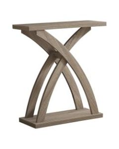 Monarch Specialties Derek Accent Table, 34inH x 31-1/4inW x 11-1/2inD, Dark Taupe