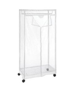 Whitmor Garment Rack - 70.3in Height x 36.8in Width x 19in Depth - White, Clear - Steel, Vinyl