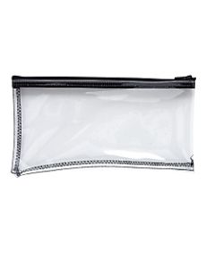 MMF Industries Clear View Vinyl Zipper Wallet Bag, 6in x 11in, Clear