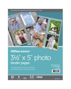 Office Depot Brand Photo Binder Pages, 3-1/2in x 5in, Clear, Pack Of 10