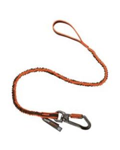 Ergodyne Squids 3109F(x) Double-Locking Single-Carabiner Tool Lanyards With Swivels, 25 Lb, 48in, Orange/Gray, Pack Of 6 Lanyards