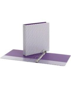 Oxford 1-1/2in Back-mounted Round Ring Binder - 1 1/2in Binder Capacity - 350 Sheet Capacity - Round Ring Fastener(s) - 2 Internal Pocket(s) - Purple - 1 Each