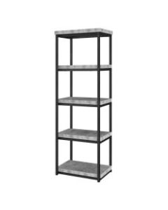 Ameriwood Home Ashlar 4-Shelf Bookcase, Light Concrete