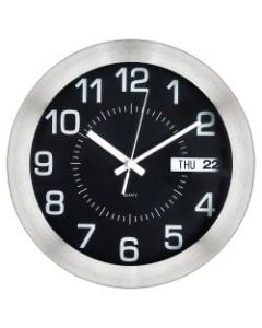 Realspace Round Wall Clock, 11in, Brushed Silver