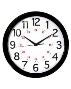 Realspace Round 24-Hour Wall Clock, 12in, Black