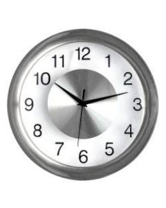 Realspace Round Quartz Analog Wall Clock, 12in, Silver