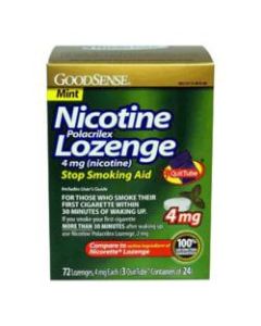 GoodSense Nicotine Polacrilex Lozenge, 4mg (Nicotine), Box Of 72