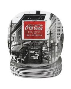 Coca-Cola Coke Noir 12-Piece Dessert Plate Set, 8-1/4in, Red/Gray