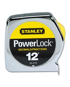 Stanley Tools ABS Tape Measure, Standard, 12ft x 1/2in Blade