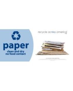 Recycle Across America Paper Standardized Recycling Labels, P-0409, 4in x 9in, Light Blue
