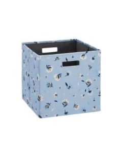 Linon Emmet Storage Bins, 13inH x 13inW x 13inD, Daisy, Set Of 2 Bins