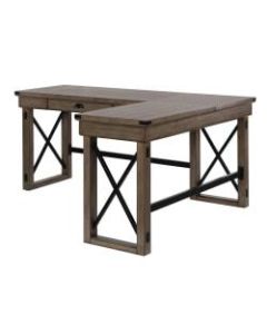 Ameriwood Home Wildwood L-Shaped Desk With Lift Top, Rustic Gray