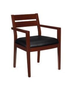 Offices To Go Bonded Leather Wood Guest Chair, Cordovan