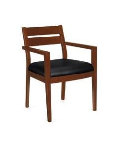 Offices To Go Bonded Leather Wood Guest Chair, Toffee