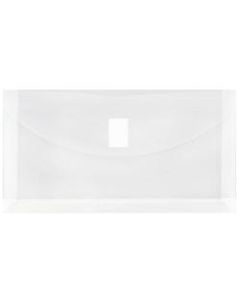 JAM Paper #10 Plastic Envelopes, Hook and Loop Closure, Clear, Pack Of 12