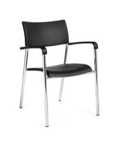 Offices To Go Guest Chair, 31 1/2inH x 21inW x 21 1/2inD, Black/Chrome, Set Of 4