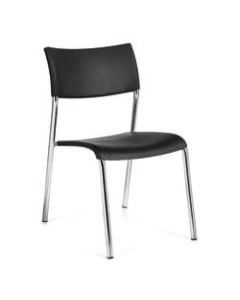 Offices To Go Guest Chair, 31 1/2inH x 21inW x 18inD, Black/Chrome, Set Of 4