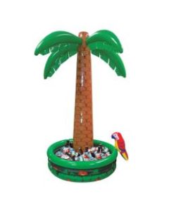 Amscan Summer Luau Jumbo Palm Tree Inflatable Cooler, 72in x 12in, Multicolor