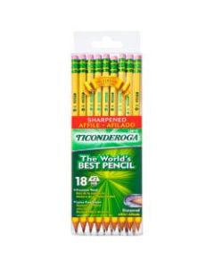 Ticonderoga Pencils, Presharpened, #2 Lead, Soft, Pack of 18