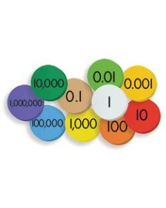 Essential Learning Products Place Value Discs, 1in Diameter, Multicolor, Grades 1 - 5, Pack Of 250 Discs