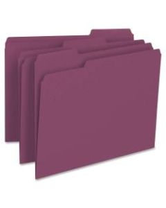 Smead 1/3-Cut Color Top-Tab File Folders, Letter Size, Maroon, Box Of 100