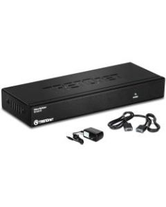 TRENDnet 4-Port Stackable Video Splitter, Cascade up to 3 units, Clone, Repeat, Support VGA, SVGA, Multisync Display, Up to 65 Meters, TK-V401S - 4-Port Video Splitter