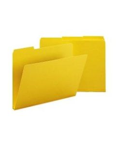 Smead 1/3-Cut Color Pressboard Tab Folders, Letter Size, 50% Recycled, Yellow, Box Of 25