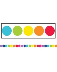 Schoolgirl Style Straight Bulletin Board Borders, Twinkle Twinkle You are A STAR! Rainbow Big Dots, 3in x 36in, Preschool - Grade 8, Pack Of 12 Borders