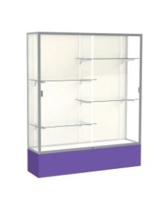 Waddell Spirit 4-Shelf Floor Display Case, 72inH x 60inW x 16inD, Purple Base/Satin Finish