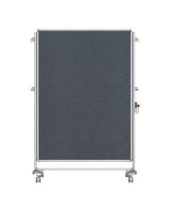 Ghent Nexus Partition Double-Sided Mobile Magentic Fabric/Non-Magnetic Dry-Erase/Bulletin Board, 46 1/x 4in65in, Silver Aluminum Frame