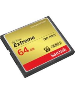 SanDisk Extreme 64 GB CompactFlash - 120 MB/s Read - 60 MB/s Write - 400x Memory Speed - Lifetime Warranty