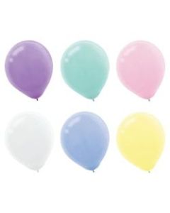 Amscan Latex Pastel Balloons, 12in, Assorted Colors, Pack Of 15 Balloons, Set Of 4 Packs
