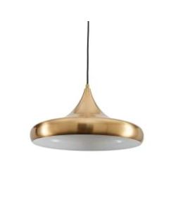 Southern Enterprises Merle Metal Pendant Lamp, Antique Brass Shade/Antique Brass Base
